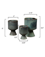 Blue Ceramic Berkeley Pots (set of 3) Statues & Sculptures LOOMLAN By Jamie Young