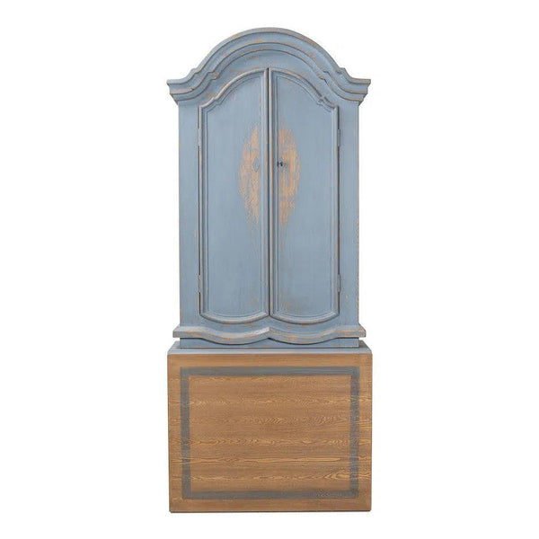 Blue Dress Secretary With Desk Solid Wood Bookcases LOOMLAN By Sarreid