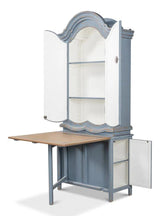 Blue Dress Secretary With Desk Solid Wood Bookcases LOOMLAN By Sarreid