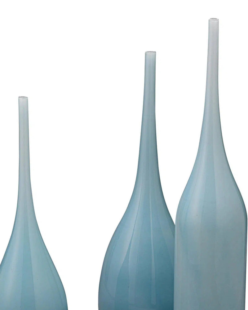 Blue Glass Pixie Decorative Vases (set of 3) Vases & Jars LOOMLAN By Jamie Young