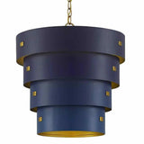 Blue Gold Leaf Graduation Pendant Hiroshi Koshitaka Collection Pendants LOOMLAN By Currey & Co