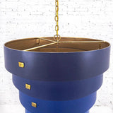 Blue Gold Leaf Graduation Small Chandelier Hiroshi Koshitaka Chandeliers LOOMLAN By Currey & Co