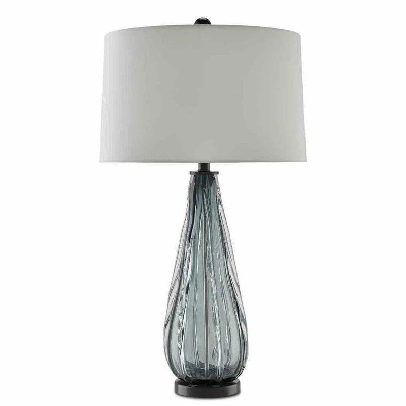 Blue-Gray Clear Black Nightcap Table Lamp Table Lamps LOOMLAN By Currey & Co