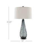 Blue-Gray Clear Black Nightcap Table Lamp Table Lamps LOOMLAN By Currey & Co