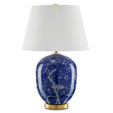 Blue White Raffia Sakura Table Lamp Table Lamps LOOMLAN By Currey & Co