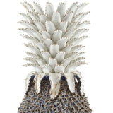 Blue White Waikiki Large Blue Pineapple Statues & Sculptures LOOMLAN By Currey & Co