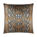 Boa Animal Glam Copper Black Large Throw Pillow With Insert Throw Pillows LOOMLAN By D.V. Kap