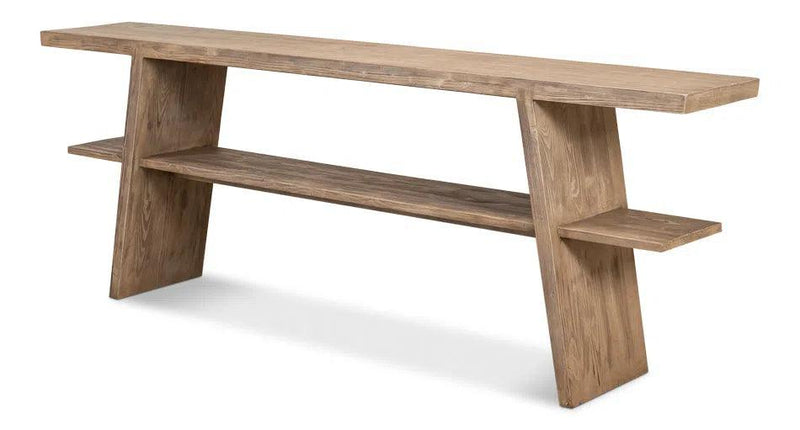 Bodega Vineyards Console Table With Storage Reclaimed Wood Console Tables LOOMLAN By Sarreid