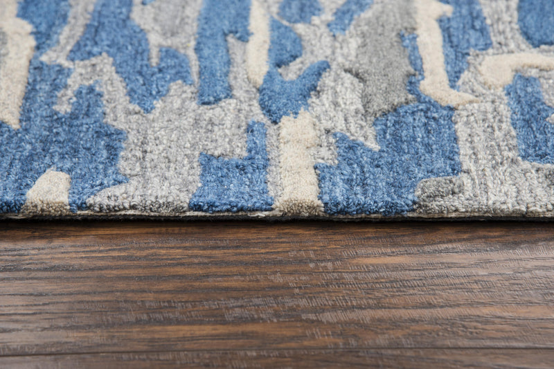 Boil Abstract Blue Large Area Rugs For Living Room Area Rugs LOOMLAN By LOOMLAN