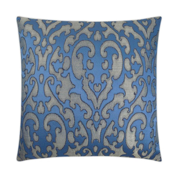 Bokhara Bluestone Blue Throw Pillow With Insert Throw Pillows LOOMLAN By D.V. Kap