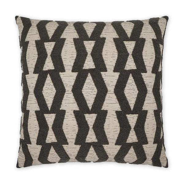 Bold Appeal Truffle Geometric Black Large Throw Pillow With Insert Throw Pillows LOOMLAN By D.V. Kap