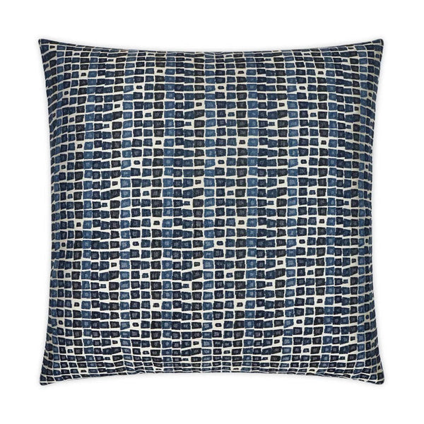 Bombay Blue Geometric Blue Navy Large Throw Pillow With Insert Throw Pillows LOOMLAN By D.V. Kap