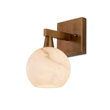 Bombelles Metal and Alabaster Gold Bath Wall Sconce Wall Sconces LOOMLAN By Currey & Co