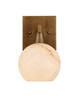 Bombelles Metal and Alabaster Gold Bath Wall Sconce Wall Sconces LOOMLAN By Currey & Co