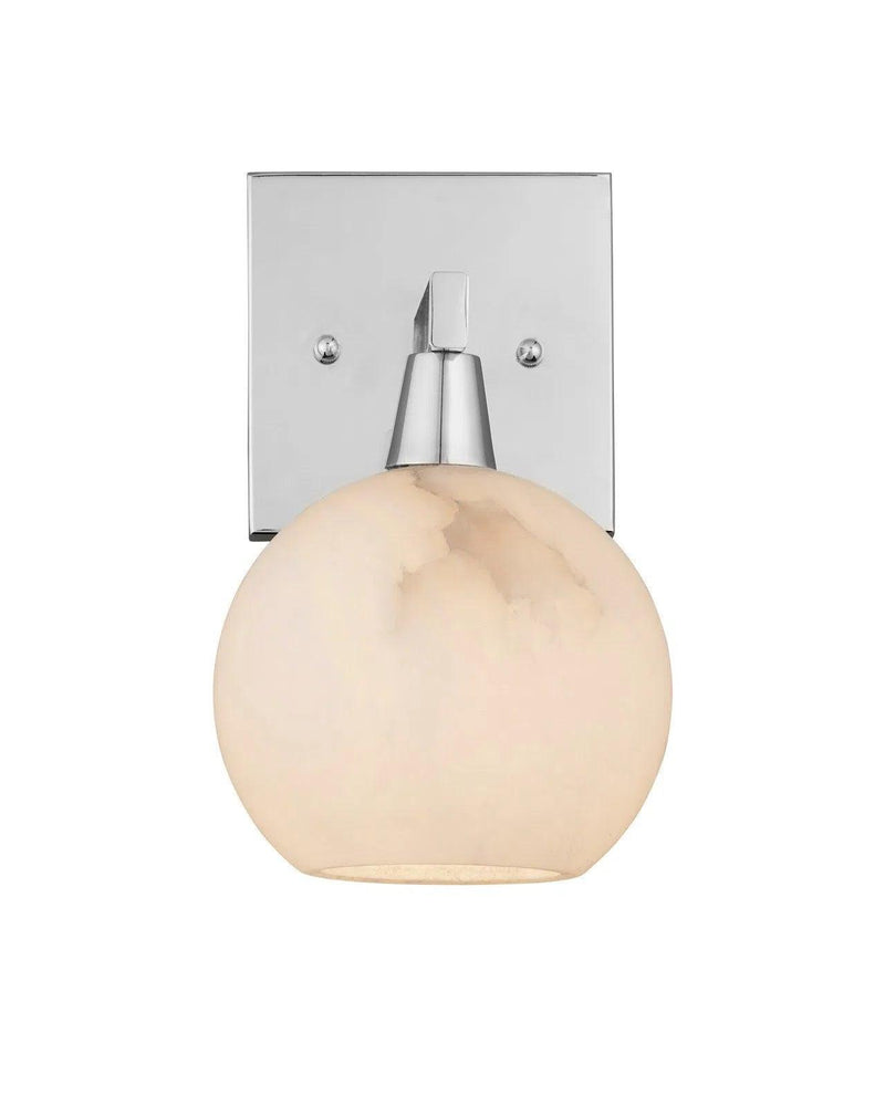 Bombelles Metal and Alabaster Silver Bath Wall Sconce Wall Sconces LOOMLAN By Currey & Co