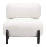 Bombo Wood White Armless Accent Chair Club Chairs LOOMLAN By Zuo Modern