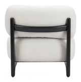 Bombo Wood White Armless Accent Chair Club Chairs LOOMLAN By Zuo Modern