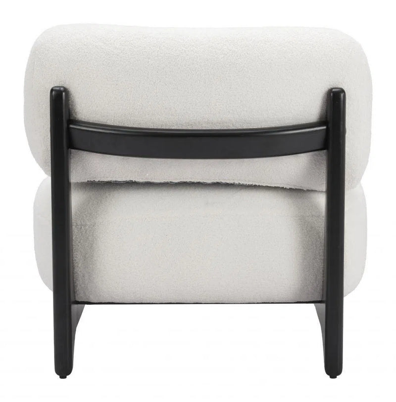 Bombo Wood White Armless Accent Chair Club Chairs LOOMLAN By Zuo Modern