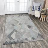 Bons Geometric Gray Large Area Rugs For Living Room Area Rugs LOOMLAN By LOOMLAN