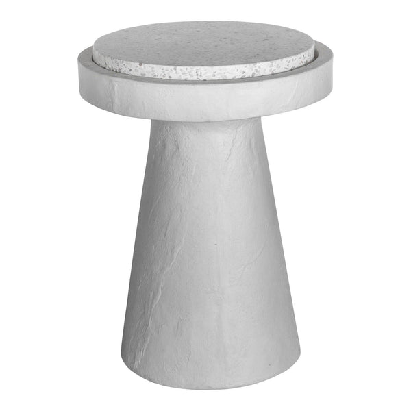 Book Terrazzo and Concrete Round Accent Table Side Tables LOOMLAN By Moe's Home