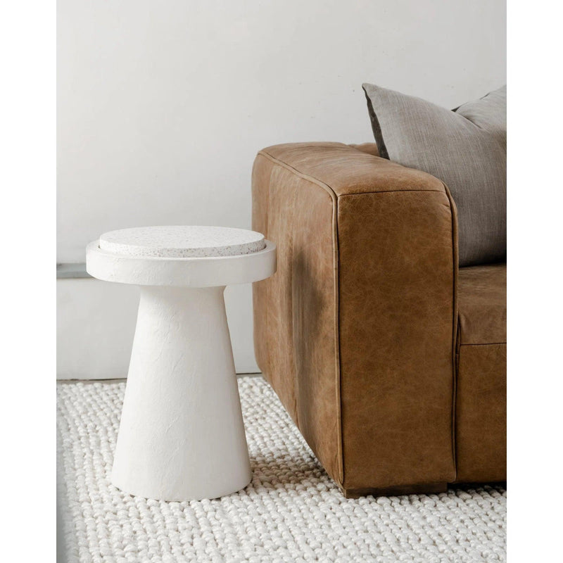 Book Terrazzo and Concrete Round Accent Table Side Tables LOOMLAN By Moe's Home