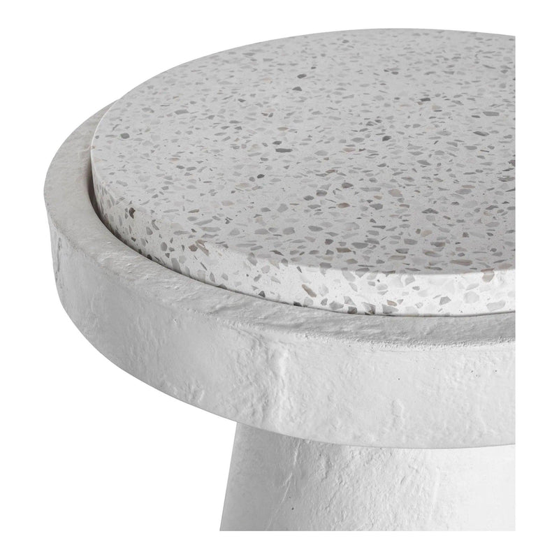 Book Terrazzo and Concrete Round Accent Table Side Tables LOOMLAN By Moe's Home