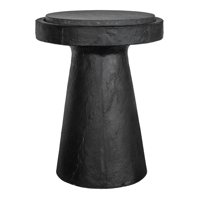 Book Terrazzo and Concrete Round Accent Table Side Tables LOOMLAN By Moe's Home