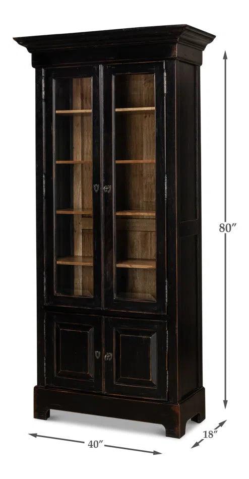 Bookcase Display Curion Glass Doors In Ebony Finish Bookcases LOOMLAN By Sarreid