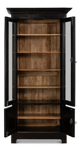 Bookcase Display Curion Glass Doors In Ebony Finish Bookcases LOOMLAN By Sarreid