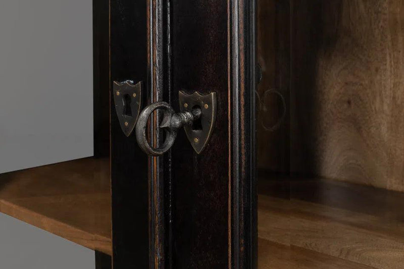 Bookcase Display Curion Glass Doors In Ebony Finish Bookcases LOOMLAN By Sarreid