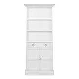 Bookcase With Doors and Drawer Cortina White Bookcases LOOMLAN By Sarreid