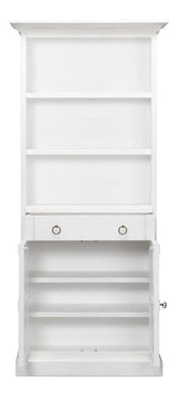 Bookcase With Doors and Drawer Cortina White Bookcases LOOMLAN By Sarreid