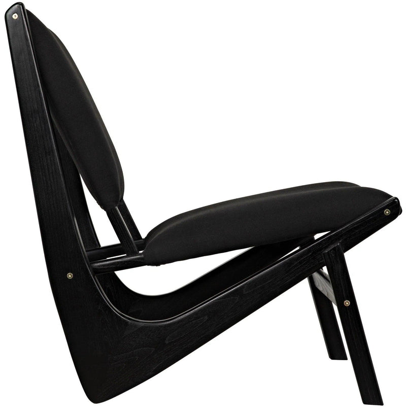 Boomerang Wood Black Armless Chair Club Chairs LOOMLAN By Noir