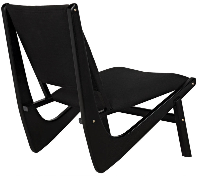 Boomerang Wood Black Armless Chair Club Chairs LOOMLAN By Noir