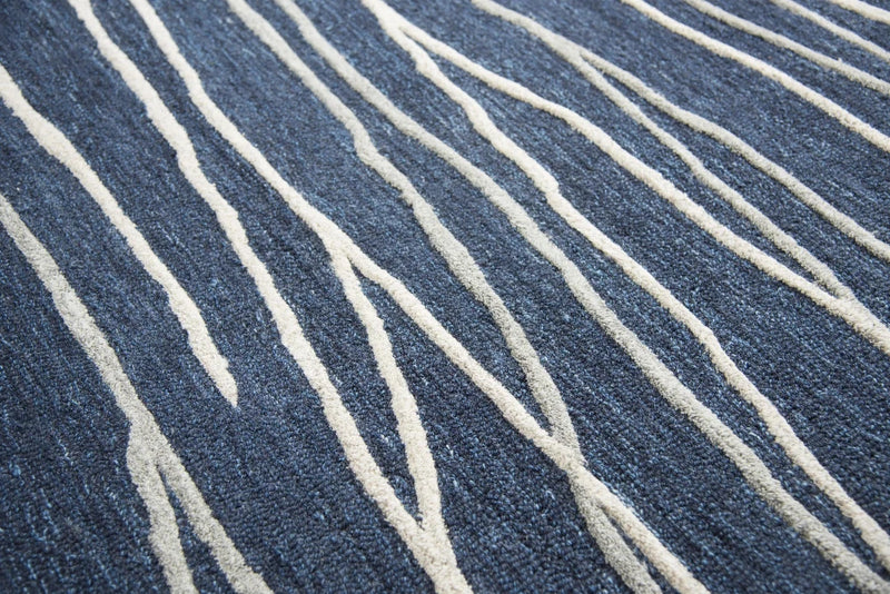 Bore Lines Navy Large Area Rugs For Living Room Area Rugs LOOMLAN By LOOMLAN