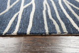 Bore Lines Navy Large Area Rugs For Living Room Area Rugs LOOMLAN By LOOMLAN