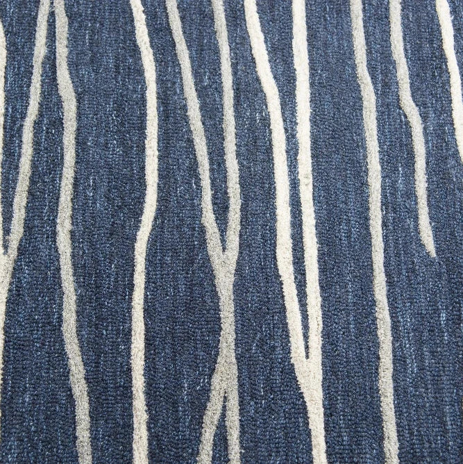 Bore Lines Navy Large Area Rugs For Living Room Area Rugs LOOMLAN By LOOMLAN