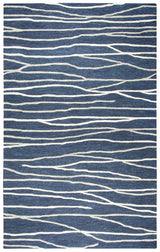 Bore Lines Navy Large Area Rugs For Living Room Area Rugs LOOMLAN By LOOMLAN