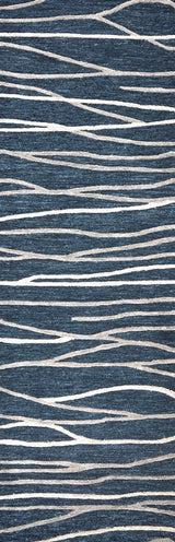 Bore Lines Navy Large Area Rugs For Living Room Area Rugs LOOMLAN By LOOMLAN