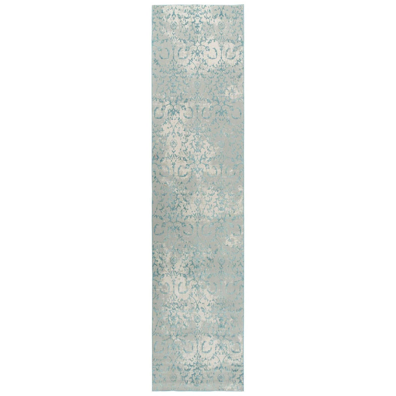 Boru Scroll Blue Kitchen Hallway Runner Rug Area Rugs LOOMLAN By LOOMLAN