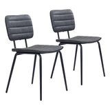 Boston Dining Chair (Set of 2) Vintage Black Dining Chairs LOOMLAN By Zuo Modern