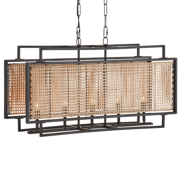 Boswell Rectangular Chandelier Chandeliers LOOMLAN By Currey & Co