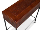 Botanical Side Table Leather Box On Stand Side Tables LOOMLAN By Sarreid