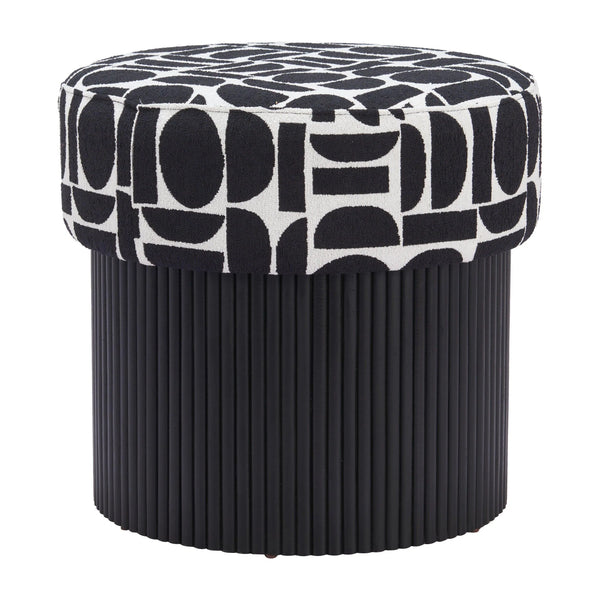 Boto Black and White Storage Ottoman Ottomans LOOMLAN By Zuo Modern