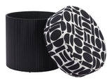 Boto Black and White Storage Ottoman Ottomans LOOMLAN By Zuo Modern