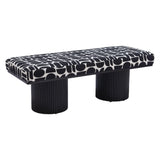 Botoia Wood Black Bench with Plush Fabric Bedroom Benches LOOMLAN By Zuo Modern