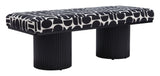 Botoia Wood Black Bench with Plush Fabric Bedroom Benches LOOMLAN By Zuo Modern