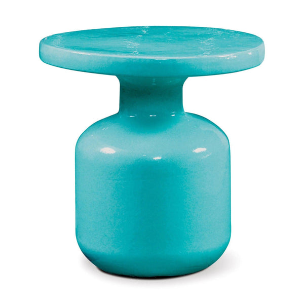 Bottle Accent Table - Aquamarine Outdoor End Table Outdoor Side Tables LOOMLAN By Seasonal Living