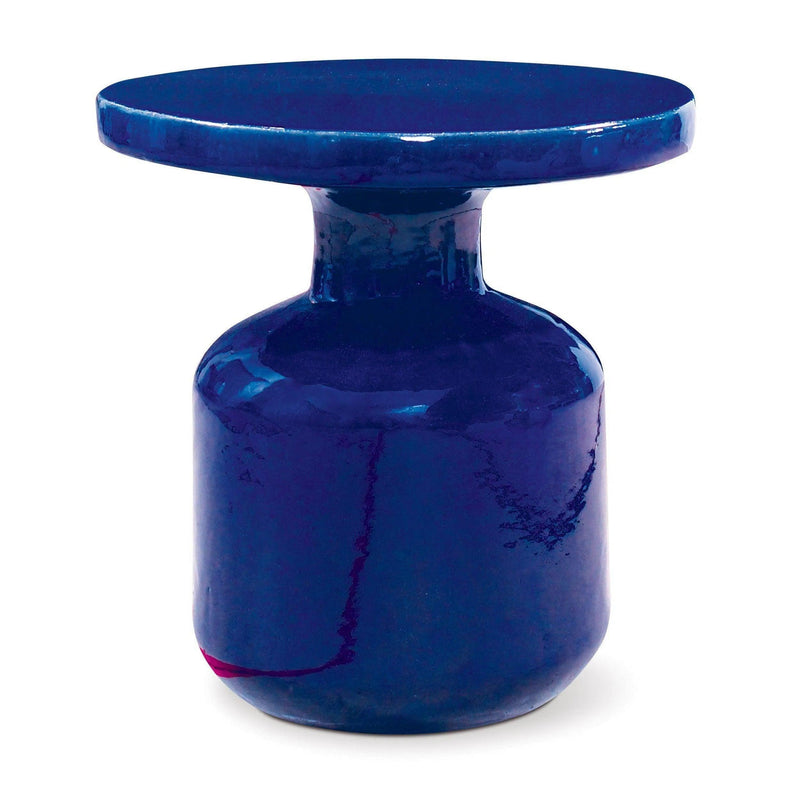 Bottle Accent Table - Navy Blue Outdoor End Table Outdoor Side Tables LOOMLAN By Seasonal Living