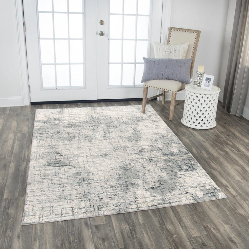 Bouc Abstract Gray Kitchen Hallway Runner Rug Area Rugs LOOMLAN By LOOMLAN